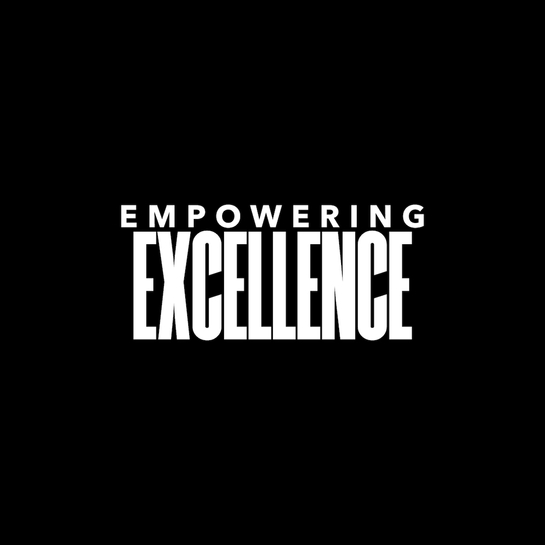 Empowering excellence logo in a black background